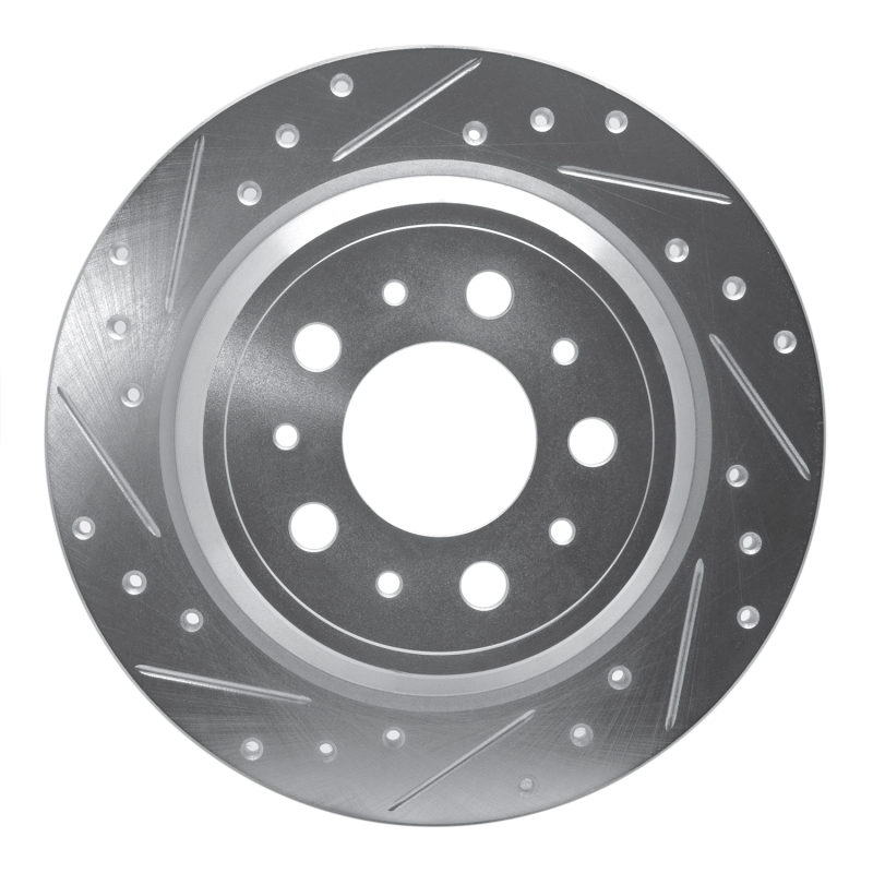 Volvo V70 Brake Rotor (1) - Rear Left - R1 Concepts - Drilled & Slotted - Silver - `99-`00